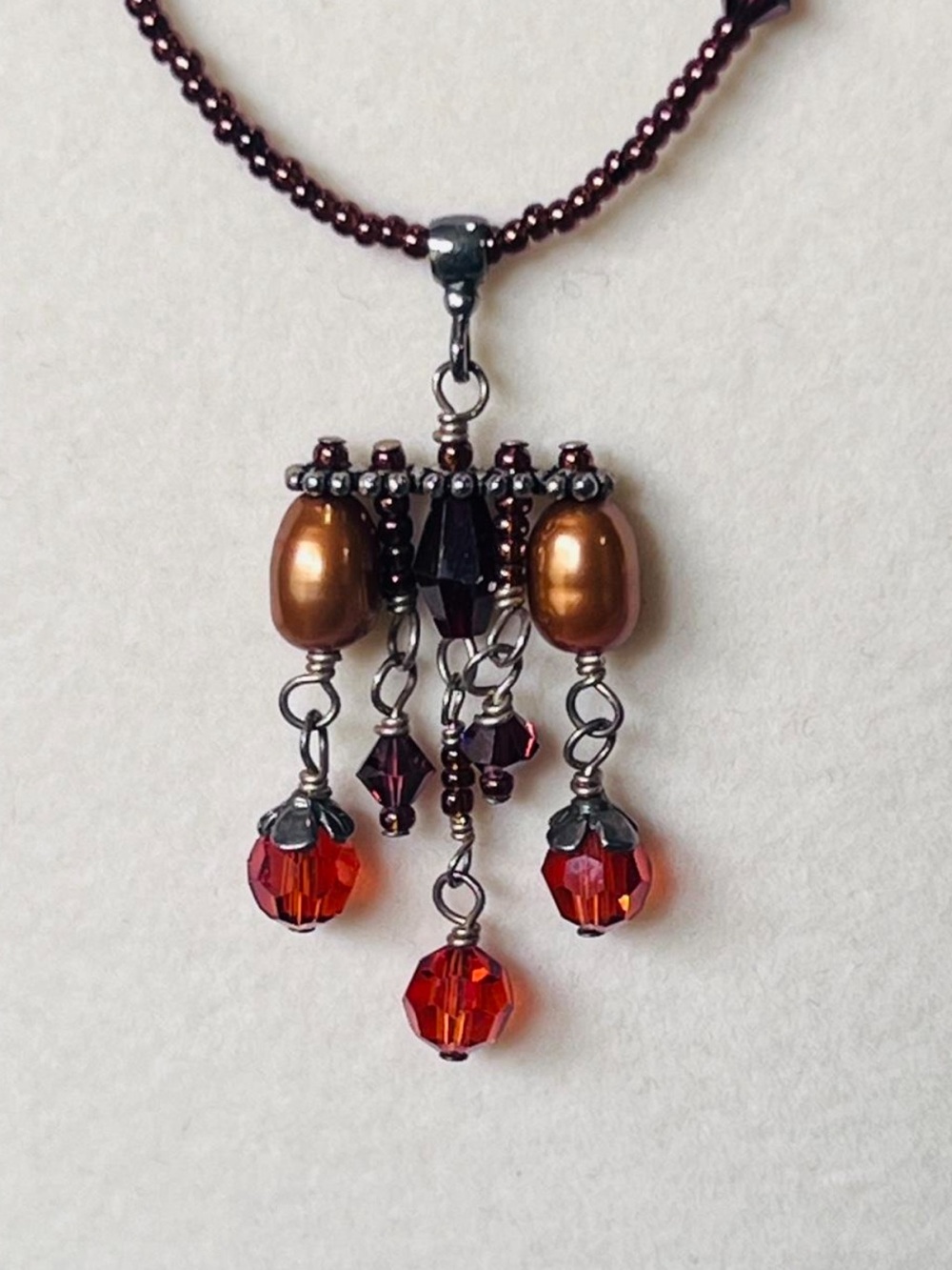 Artisan Fall Beaded Necklace with Lobster Claw Closure